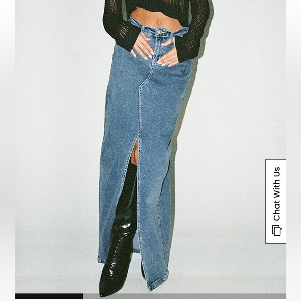 Princess Polly Eco Indigo Batkins Denim Maxi Skirt